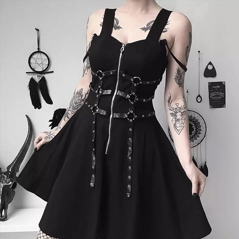 Black bondage dress